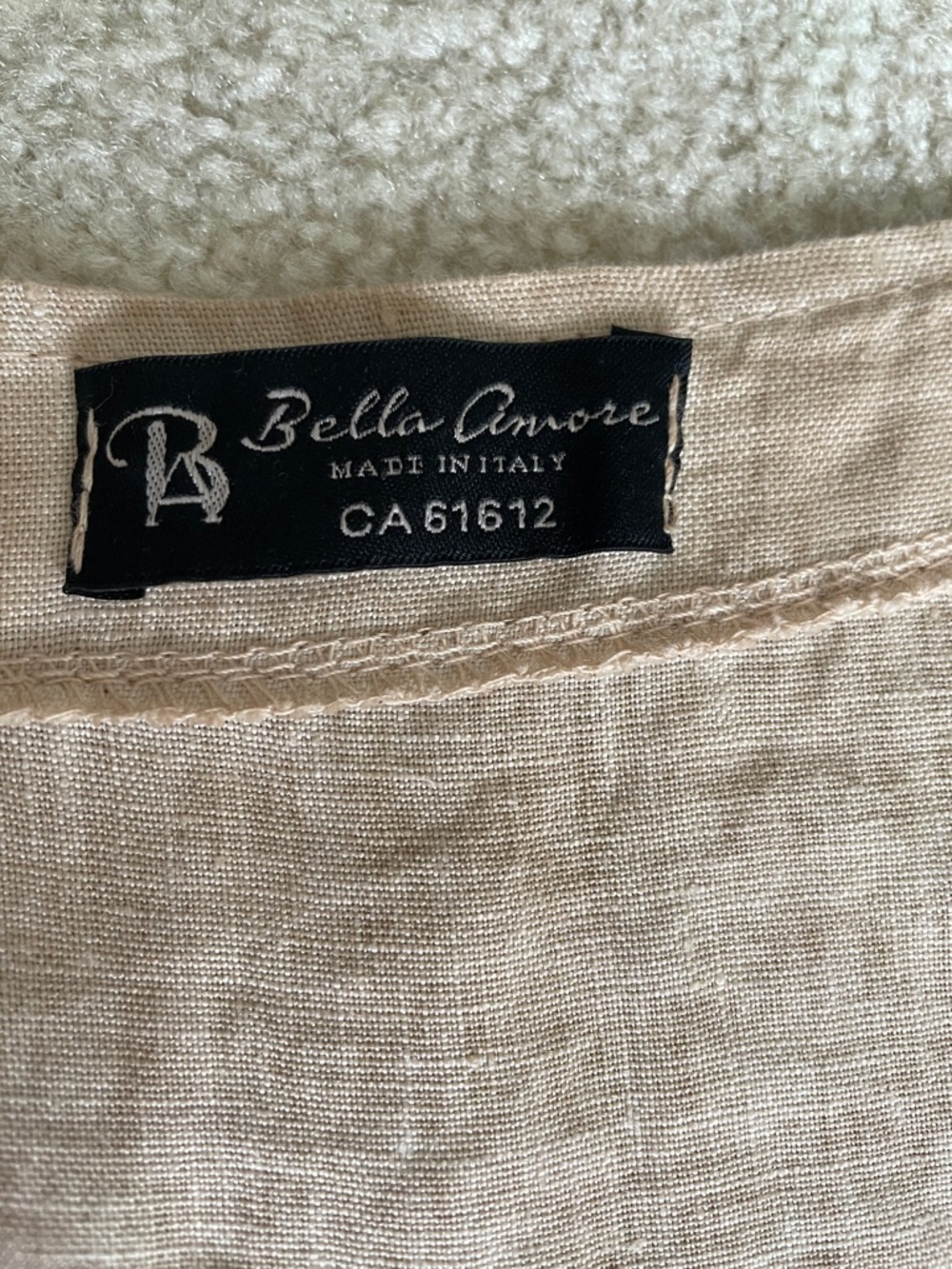 Bella Amore Made in Italy Linen-Look Ruffle Cardigan Boho Peplum Beige - Picture 14 of 15
